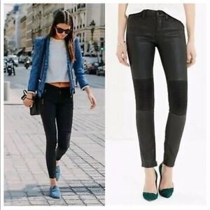 Womens Madewell Black Coated Moto Skinny Racetrack Jeans